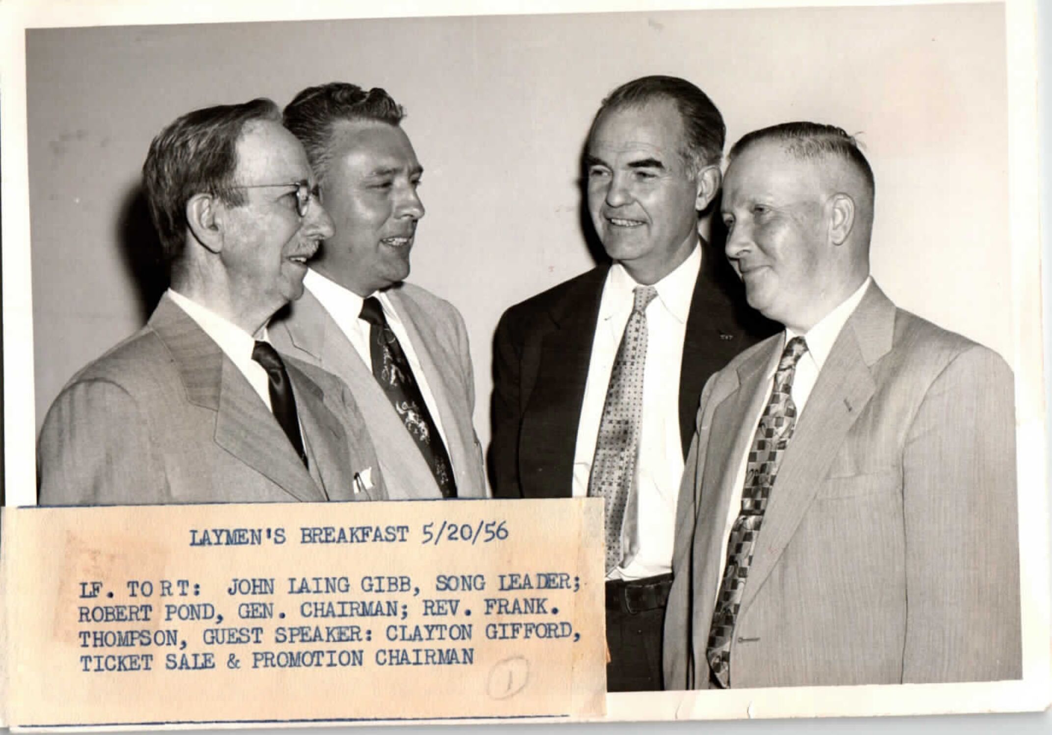 1956 Laymen's Breakfast gathering